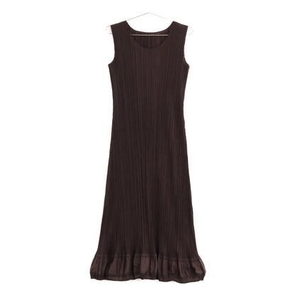 PLEATS PLEASE プリーツプリーズ ブラウン PP63ーJH612 ワンピース ノースリーブ ワンピース