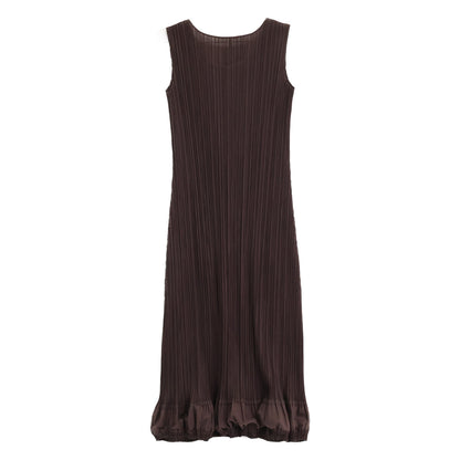PLEATS PLEASE プリーツプリーズ ブラウン PP63ーJH612 ワンピース ノースリーブ ワンピース