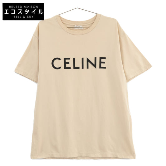 CELINE セリーヌ ベージュ 2X681671Q コットン ロゴ 半袖Tシャツ トップス
