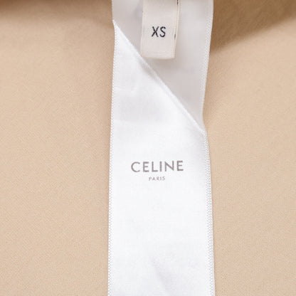 CELINE Beige 2X681671Q Cotton Logo Short-Sleeve T-shirt Top
