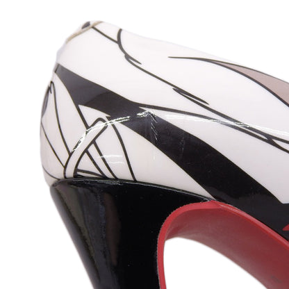 Diana New Maleficent x Cruella Patent Leather Heel Pumps Women's White Black 22 1/2 Shoes 22.5 Women's