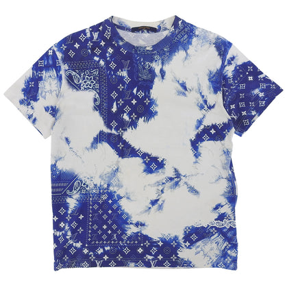 LOUIS VUITTON ルイヴィトン コットン バンダナ柄 Tシャツ トップス メンズ ブルー×ホワイト XS 22SS トップス