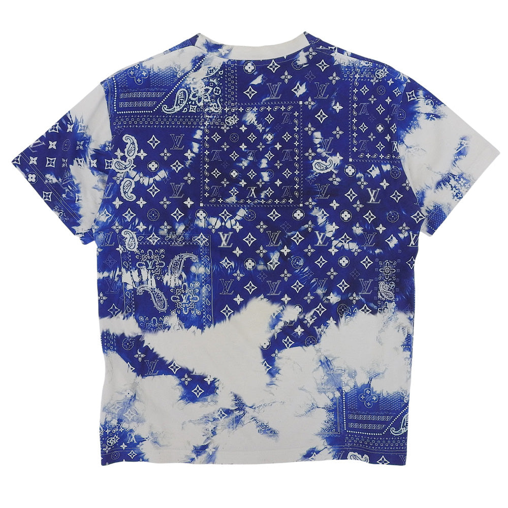 LOUIS VUITTON ルイヴィトン コットン バンダナ柄 Tシャツ トップス メンズ ブルー×ホワイト XS 22SS トップス
