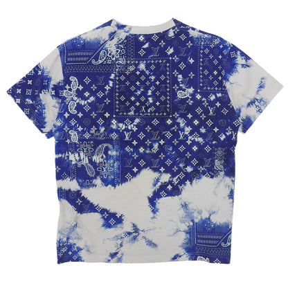 LOUIS VUITTON ルイヴィトン コットン バンダナ柄 Tシャツ トップス メンズ ブルー×ホワイト XS 22SS トップス