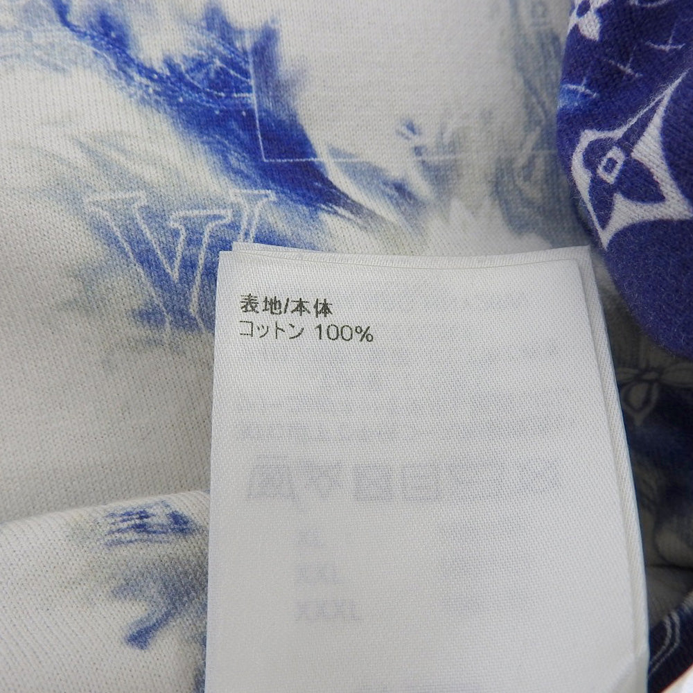 LOUIS VUITTON ルイヴィトン コットン バンダナ柄 Tシャツ トップス メンズ ブルー×ホワイト XS 22SS トップス