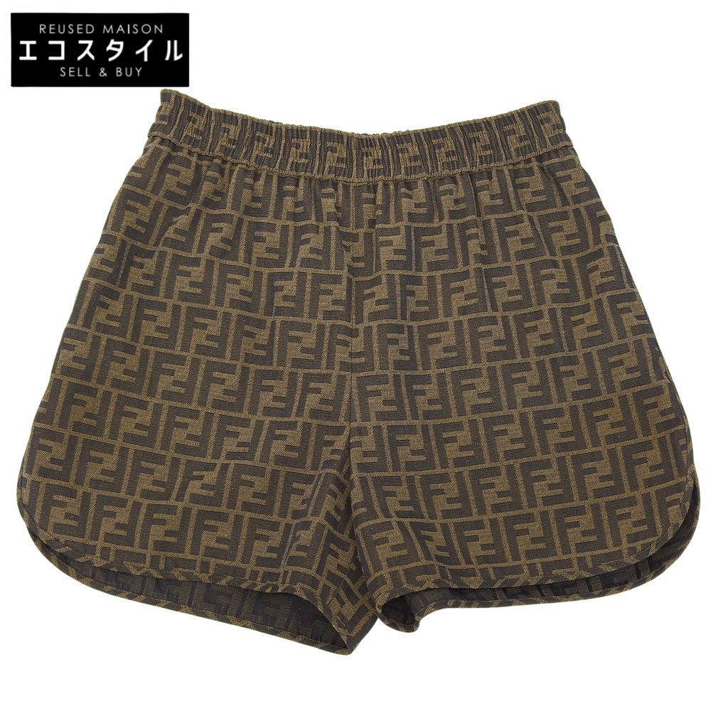 FENDI 芬迪 美品 帆布 短裤 下装 女士 棕色 38 FR6259 A5W3 下装