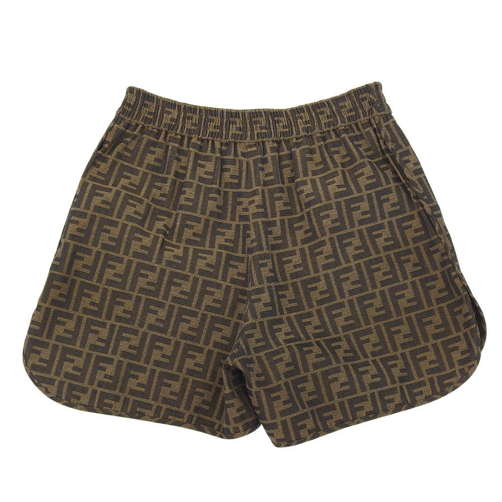 FENDI フェンディ 美品 キャンバス ショートパンツ ボトムス レディース ブラウン 38 FR6259 A5W3 ボトムス