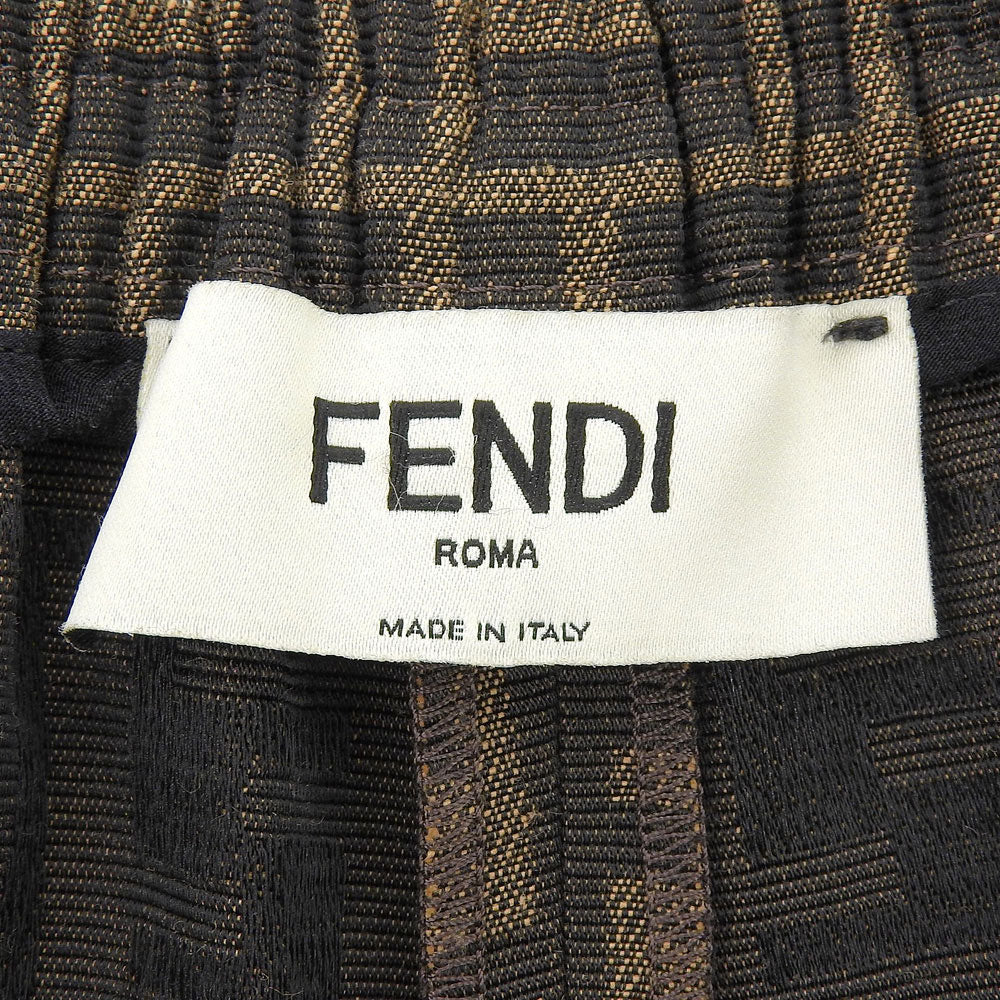 FENDI フェンディ 美品 キャンバス ショートパンツ ボトムス レディース ブラウン 38 FR6259 A5W3 ボトムス