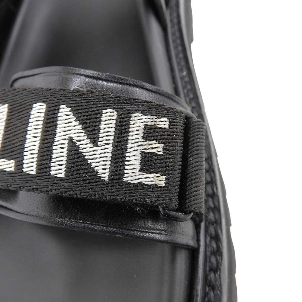 CELINE Leather x Fabric Sandals BULKY Shoes Women's Black 38 1/2 RM1201 Shoes