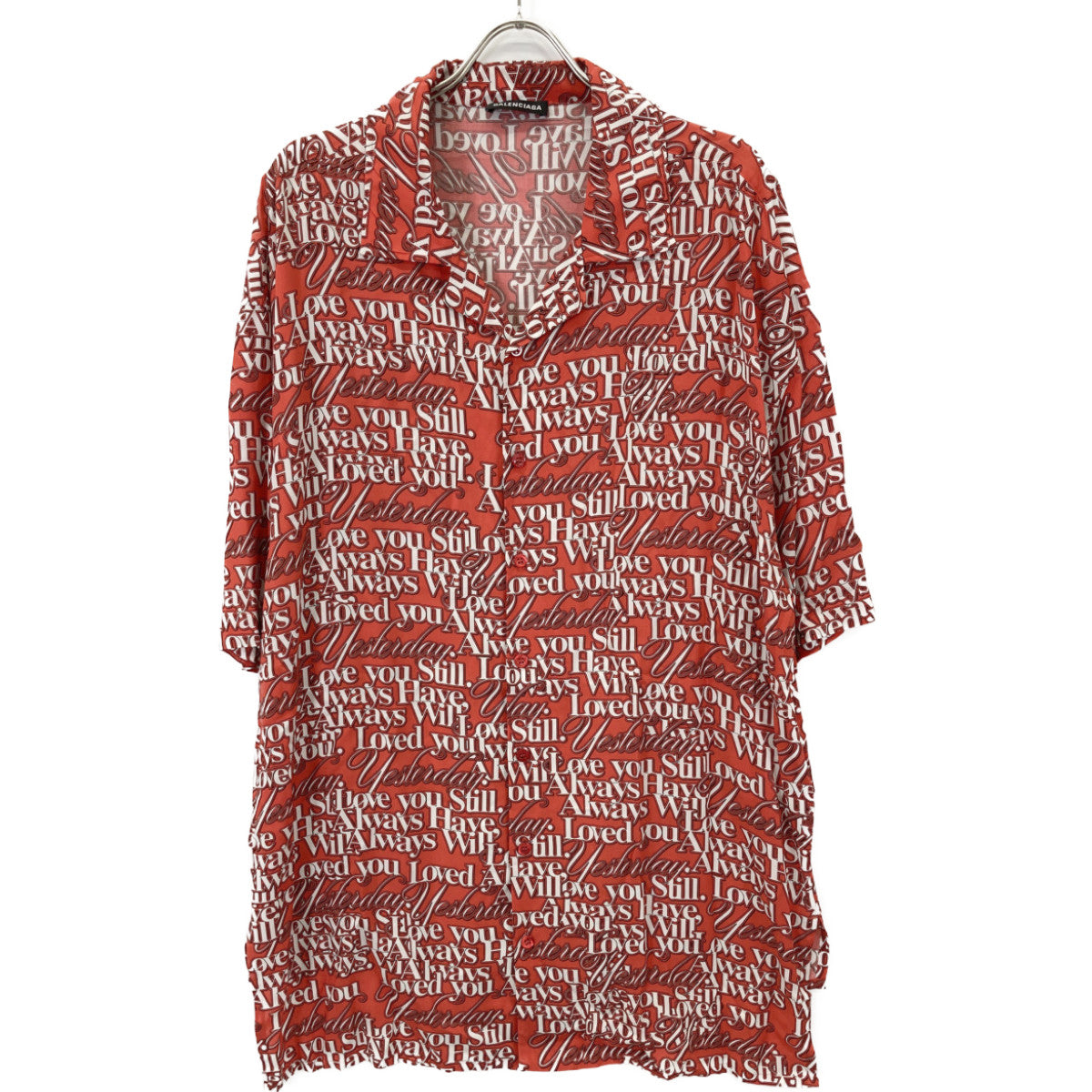 BALENCIAGA バレンシアガ 571440 レッド 18SS Love Short Sleeves Shirt トップス