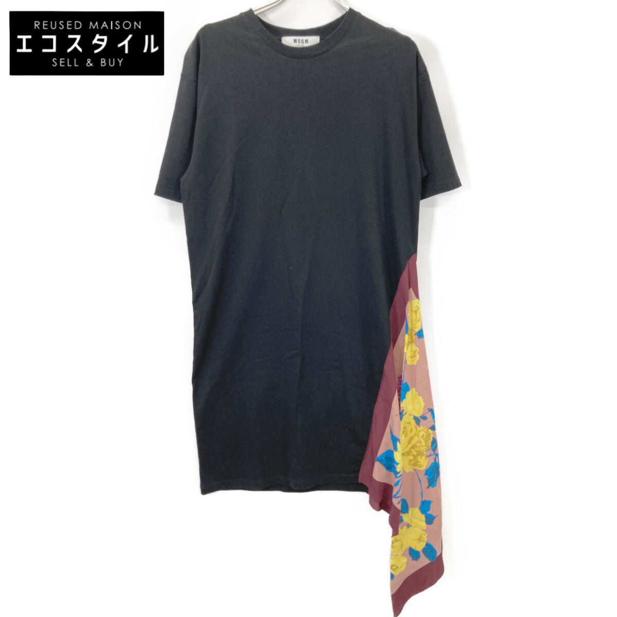 MSGM Black 2541MDA62 Scarf-Panel Dress Dress