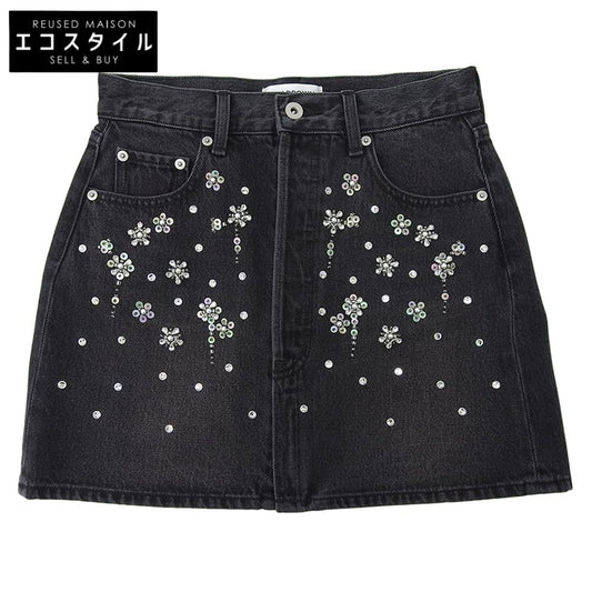 Bijou Denim Mini Skirt Women's Black 1 LWFS244803 24AW Skirt 2 Women's