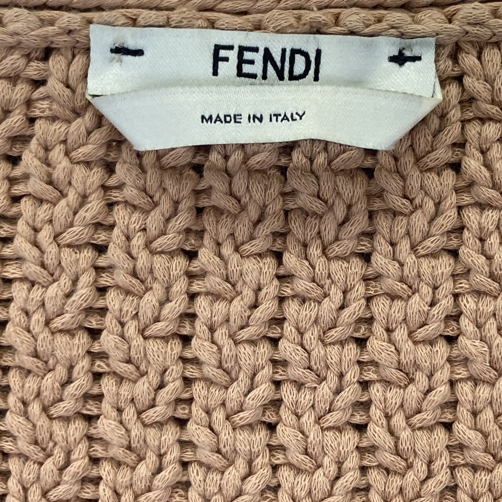 FENDI フェンディ ブラウン バックロゴ ニットカーディガン トップス