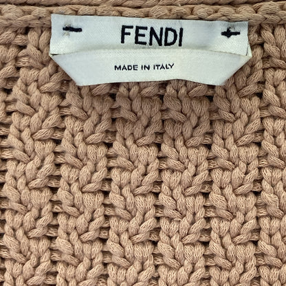 FENDI フェンディ ブラウン バックロゴ ニットカーディガン トップス