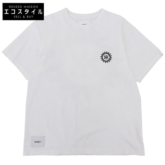 Cotton Short Sleeve T-shirt Top Men's White X 01 241ATDT-CSM27 2024 Top X 01 Men's