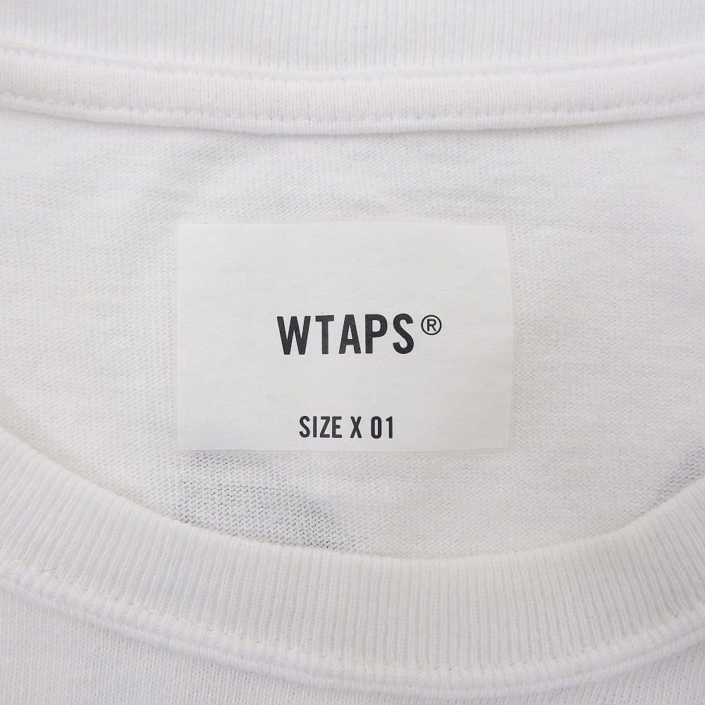 (W)TAPS ダブルタップス コットン 半袖 Tシャツ トップス メンズ ホワイト X 01 241ATDTーCSM27 24年 トップス