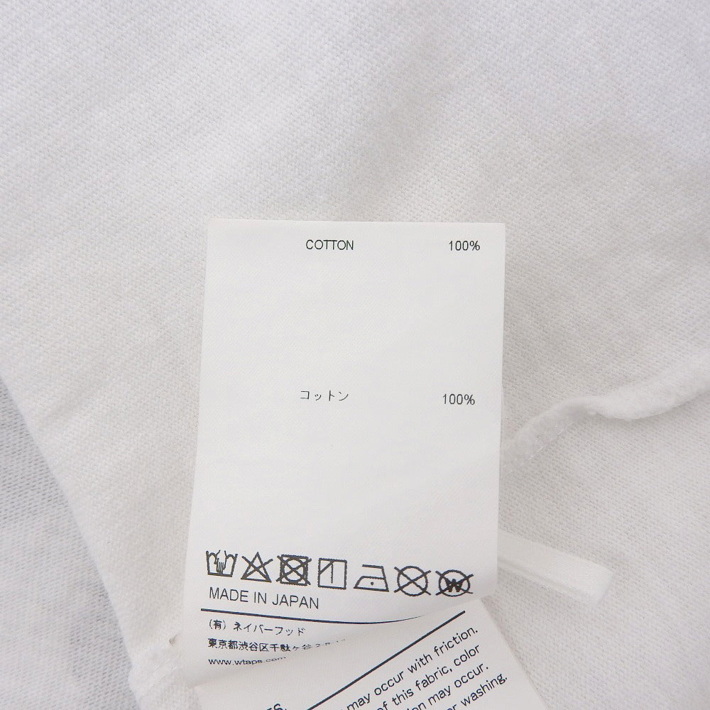 (W)TAPS ダブルタップス コットン 半袖 Tシャツ トップス メンズ ホワイト X 01 241ATDTーCSM27 24年 トップス