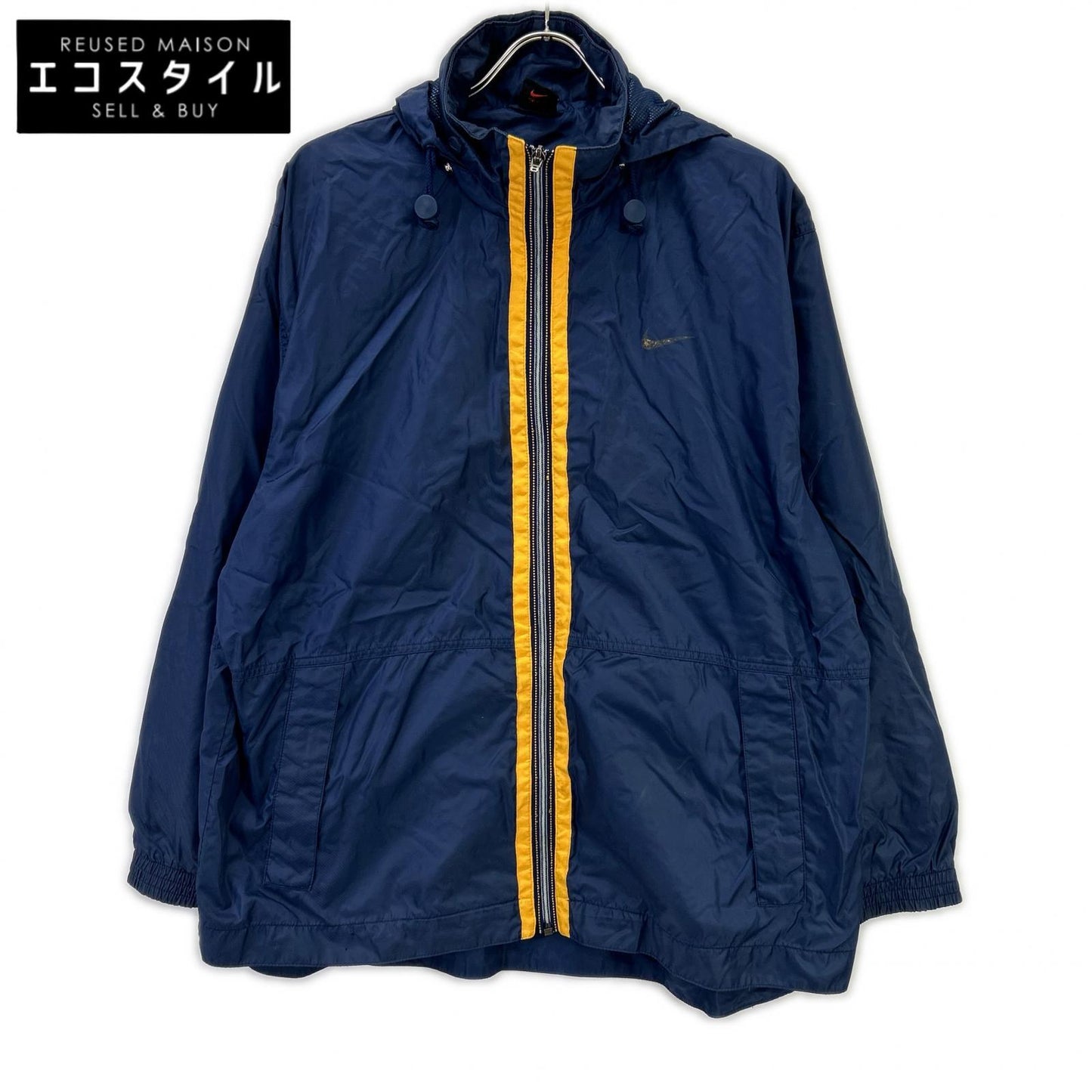NIKE ナイキ 90s ネイビー×イエロー ナイロンジャケット ジャケット