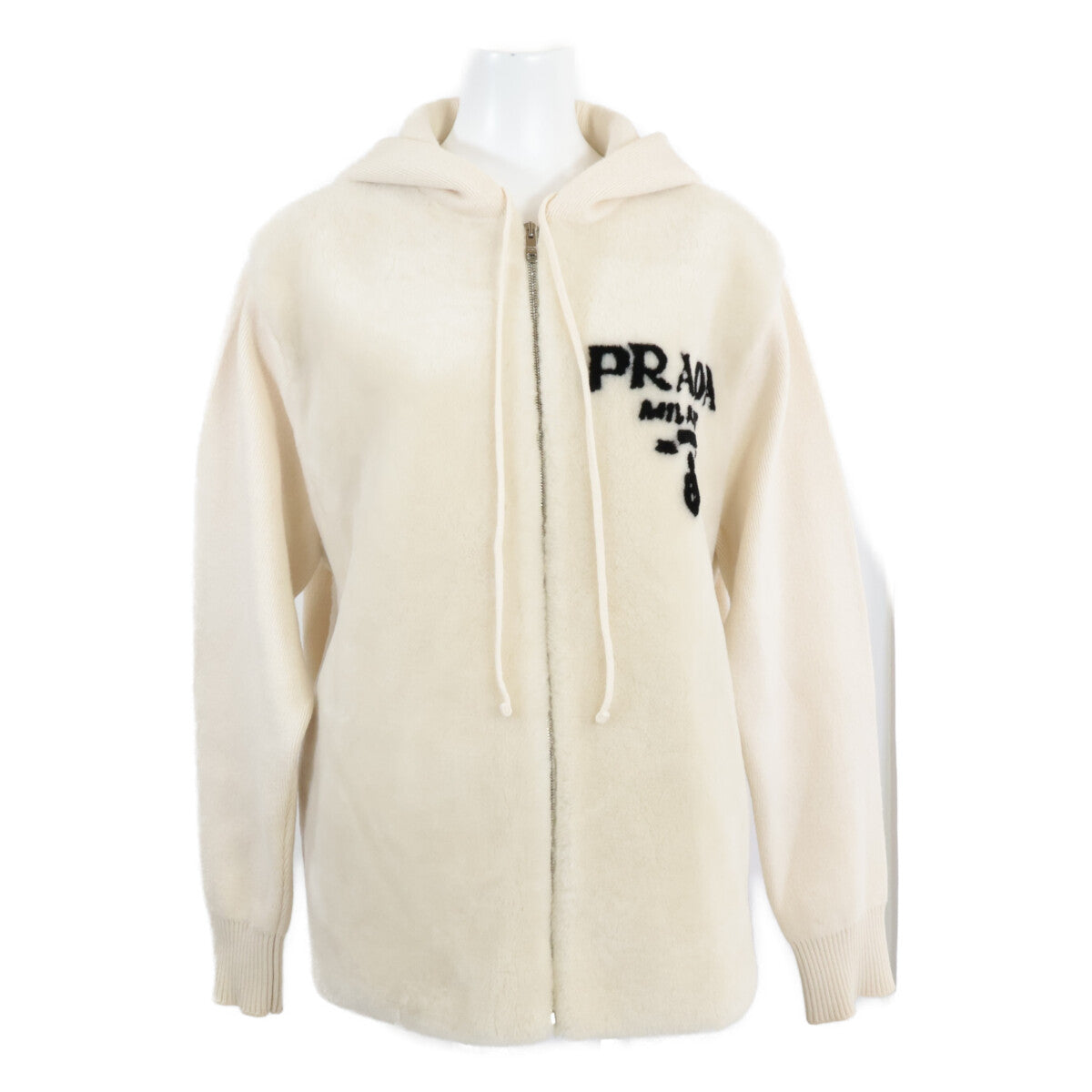 PRADA プラダ 【美品/国内正規】P25I09 オーバーサイズ インターシャレタリング ロゴ パーカー/ ジャケット