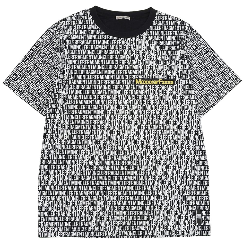 MONCLER 盟可睐 ×FRAGMENT MAGLIA 全幅印花 T恤 上衣 男士 黑色 白色 M 18年 上衣