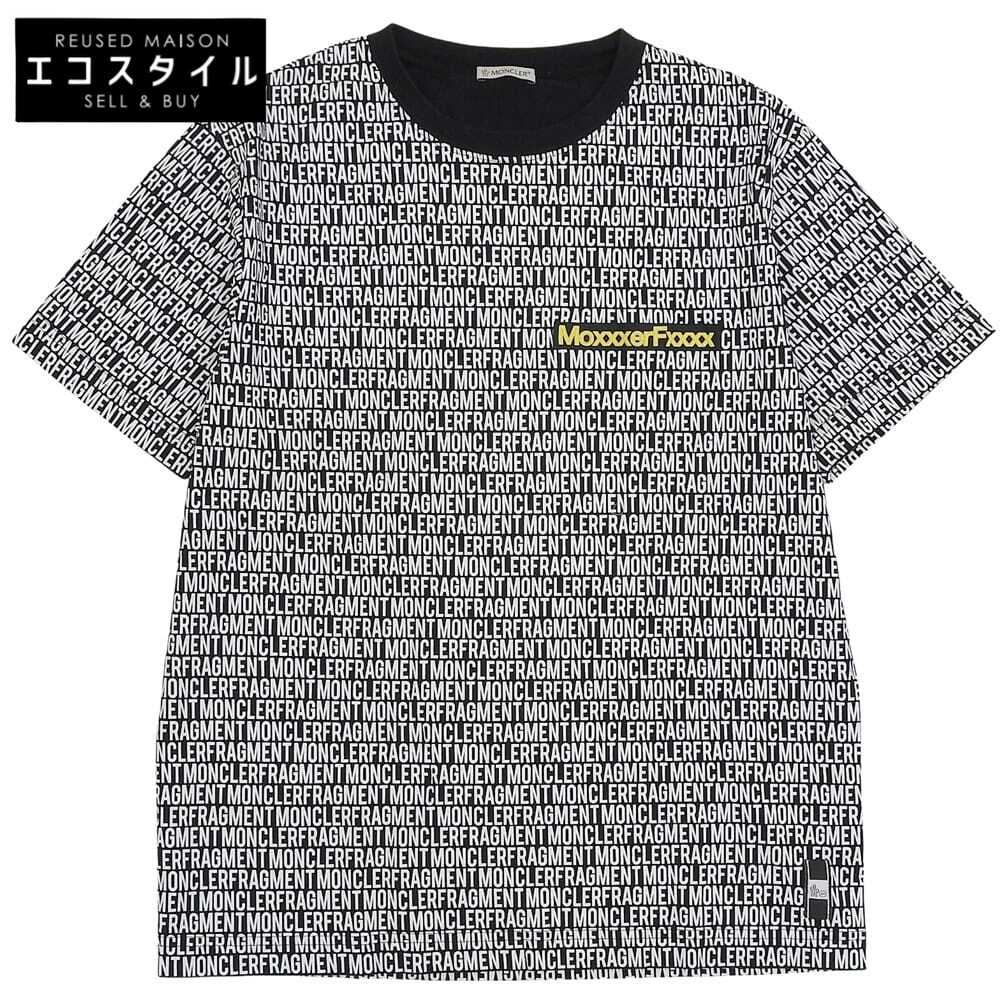 MONCLER 盟可睐 ×FRAGMENT MAGLIA 全幅印花 T恤 上衣 男士 黑色 白色 M 18年 上衣