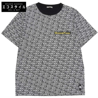 MONCLER 盟可睐 ×FRAGMENT MAGLIA 全幅印花 T恤 上衣 男士 黑色 白色 M 18年 上衣