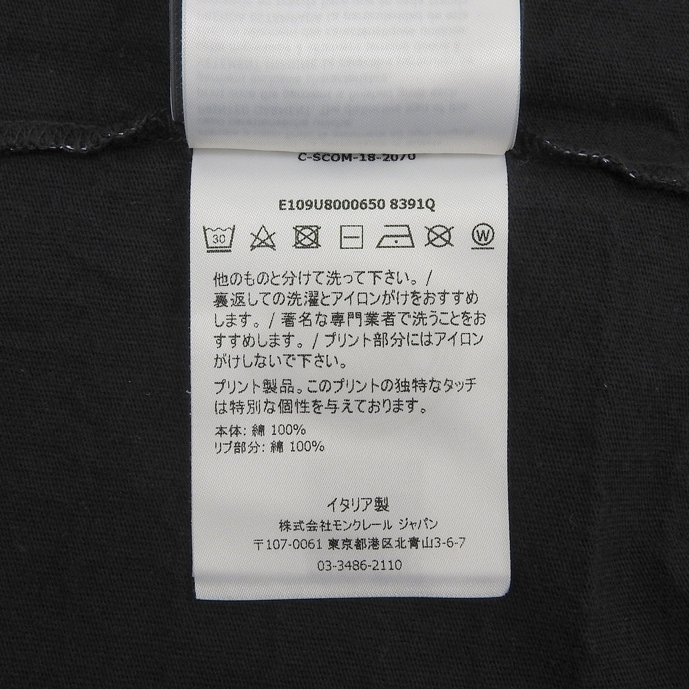 MONCLER 盟可睐 ×FRAGMENT MAGLIA 全幅印花 T恤 上衣 男士 黑色 白色 M 18年 上衣