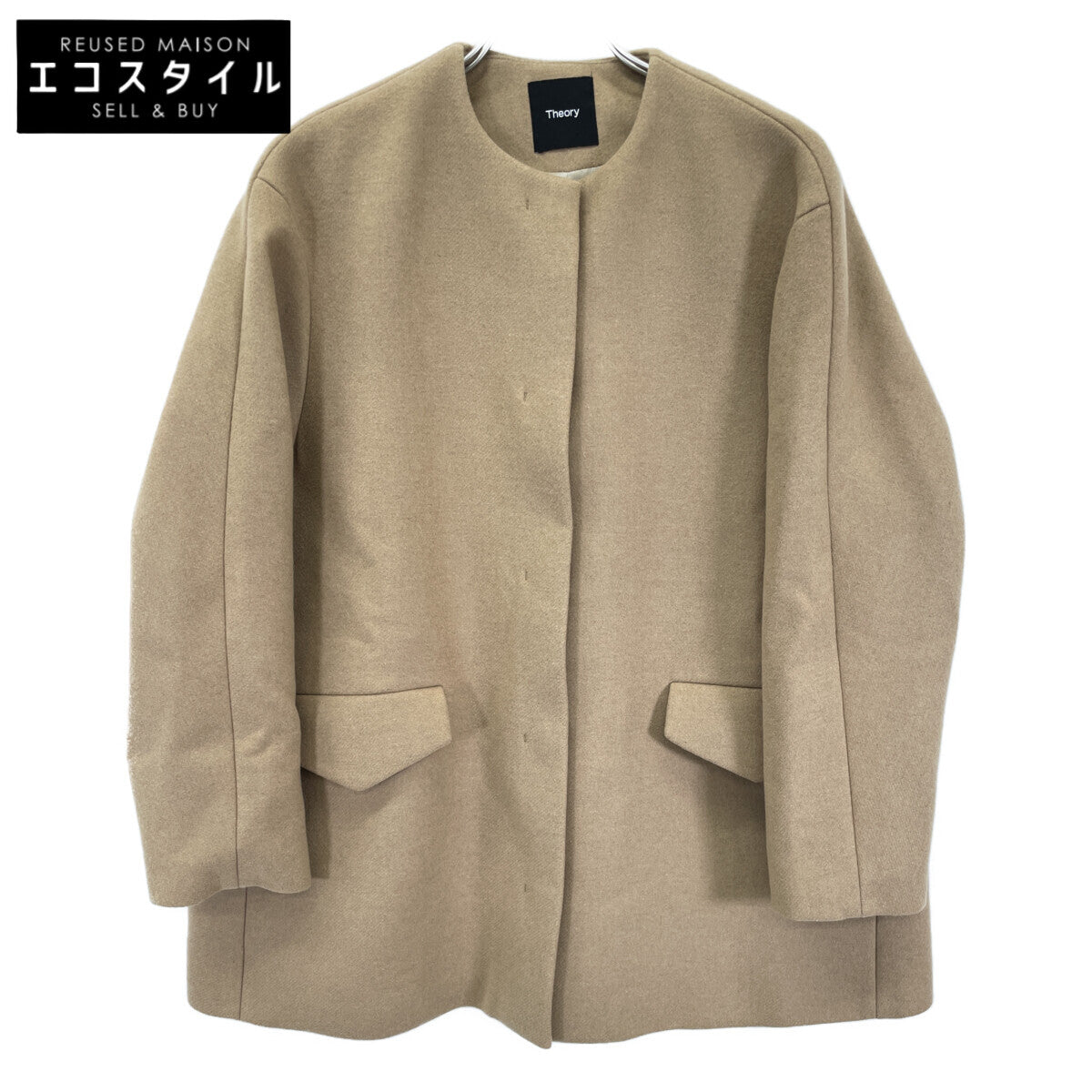 24 014309605 CAMEL Wool Melton M P Cape BK Coat S Ladies