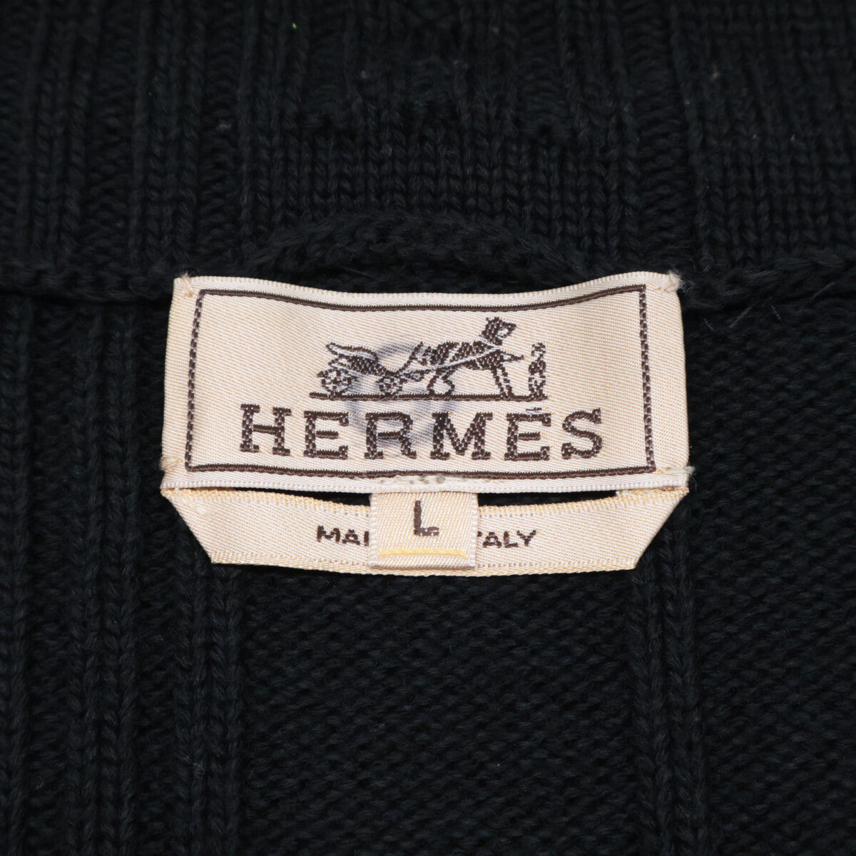 HERMES エルメス ドライバーズ ニット　ウール　コットン トップス