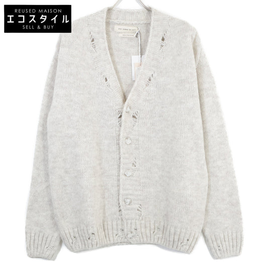 WHITE DESTROYED CARDIGAN Cardigan Top L Men's