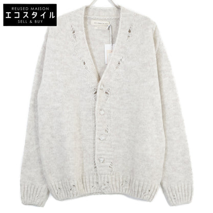 StayHumanOnEarth StayHumanOnEarth ホワイト DESTROYED CARDIGAN カーディガン トップス