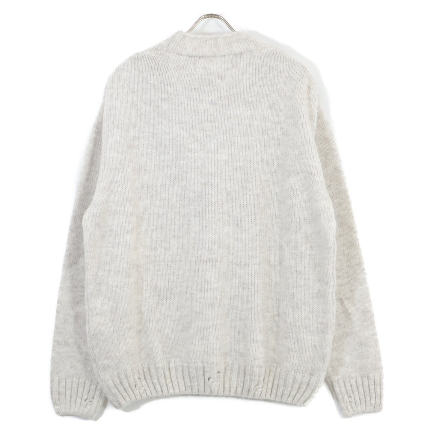 StayHumanOnEarth StayHumanOnEarth ホワイト DESTROYED CARDIGAN カーディガン トップス