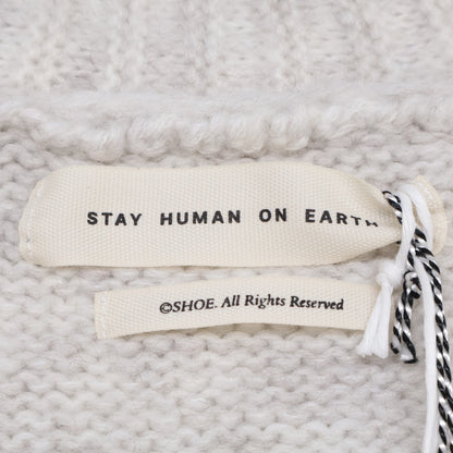 StayHumanOnEarth StayHumanOnEarth ホワイト DESTROYED CARDIGAN カーディガン トップス