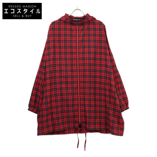 17年 508461 ﾚｯﾄﾞ ﾁｪｯｸ ｵｰﾊﾞｰｻｲｽﾞ ｼﾞｯﾌﾟｱｯﾌﾟﾄｯﾌﾟｽ トップス M メンズ