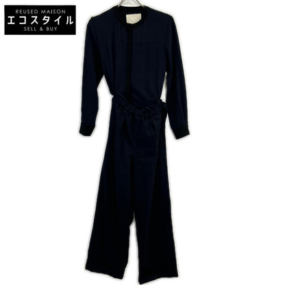 AK+1 AK One 27-17-0026-899 by EFFE BEAMS Navy Satin x Wool All-in-One Overalls All-in-One 36