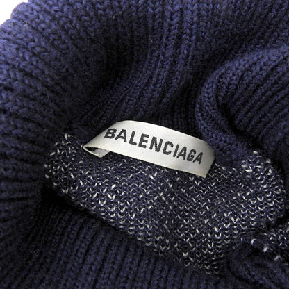 BALENCIAGA バレンシアガ WFPロゴ タートルネック プルオーバー ニット トップス メンズ ネイビー トップス