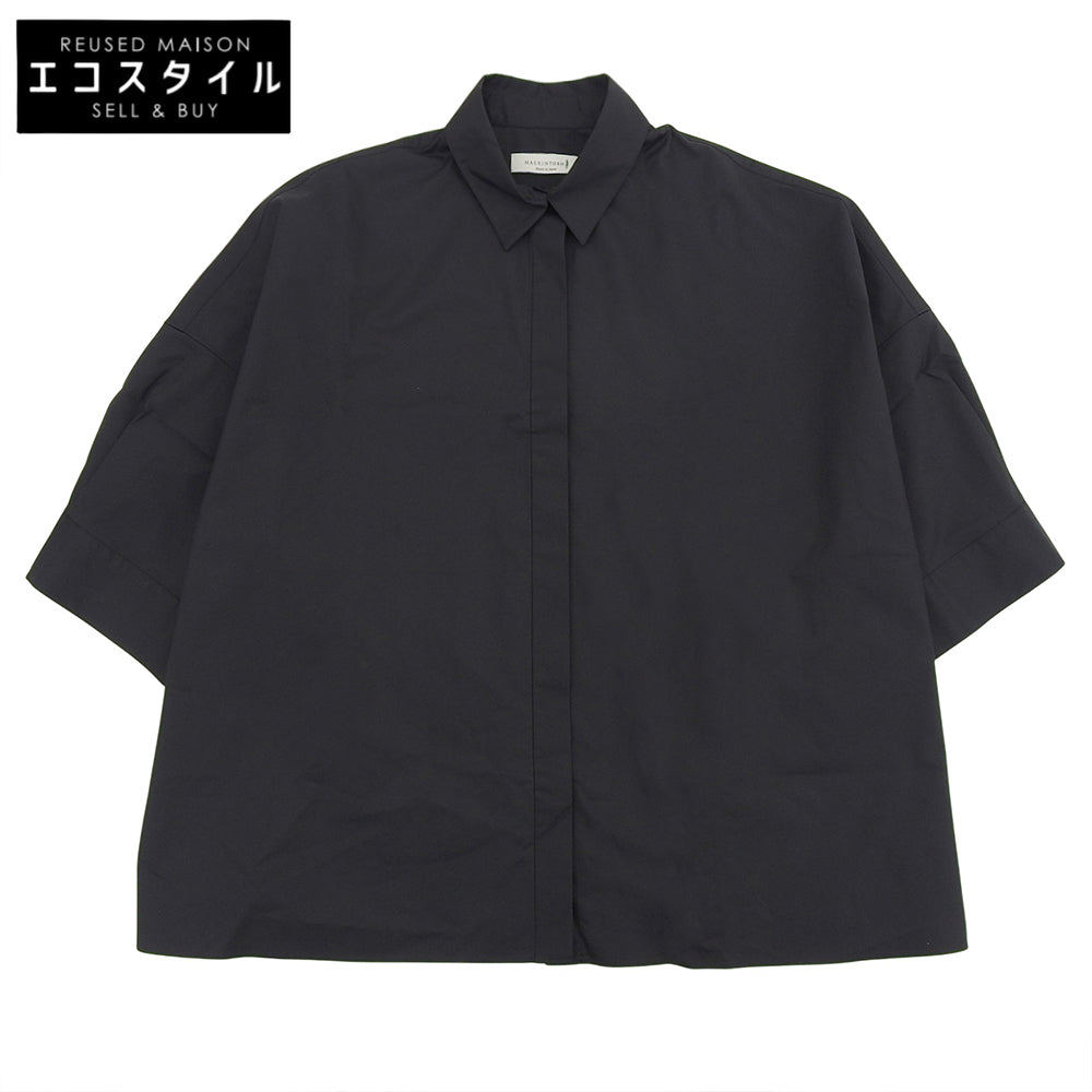MACKINTOSH マッキントッシュ 新品同様 ドロップショルダー ワイド シャツ トップス レディース ブラック 8 L231HI1006SHD 23SS トップス