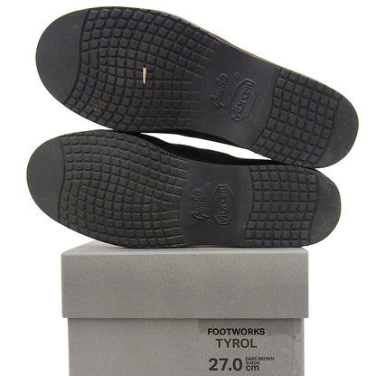 FOOTWORKS フットワークス 美品 Tirolean shoes チロリアンシューズ メンズ ダークブラウン 27cm FW02-01-270 シューズ 27