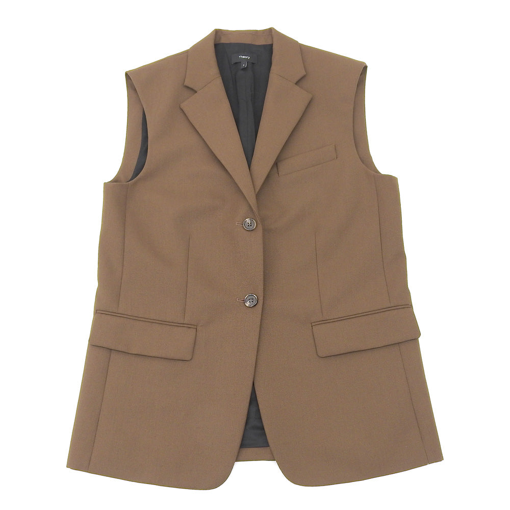 美品 Wool Hopsack Boxy Vest ベスト レディース ブラウン 2 5104112 25SS ベスト 2 レディース