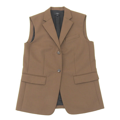 美品 Wool Hopsack Boxy Vest ベスト レディース ブラウン 2 5104112 25SS ベスト 2 レディース