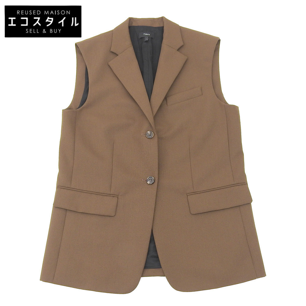 美品 Wool Hopsack Boxy Vest ベスト レディース ブラウン 2 5104112 25SS ベスト 2 レディース