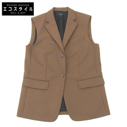 美品 Wool Hopsack Boxy Vest ベスト レディース ブラウン 2 5104112 25SS ベスト 2 レディース
