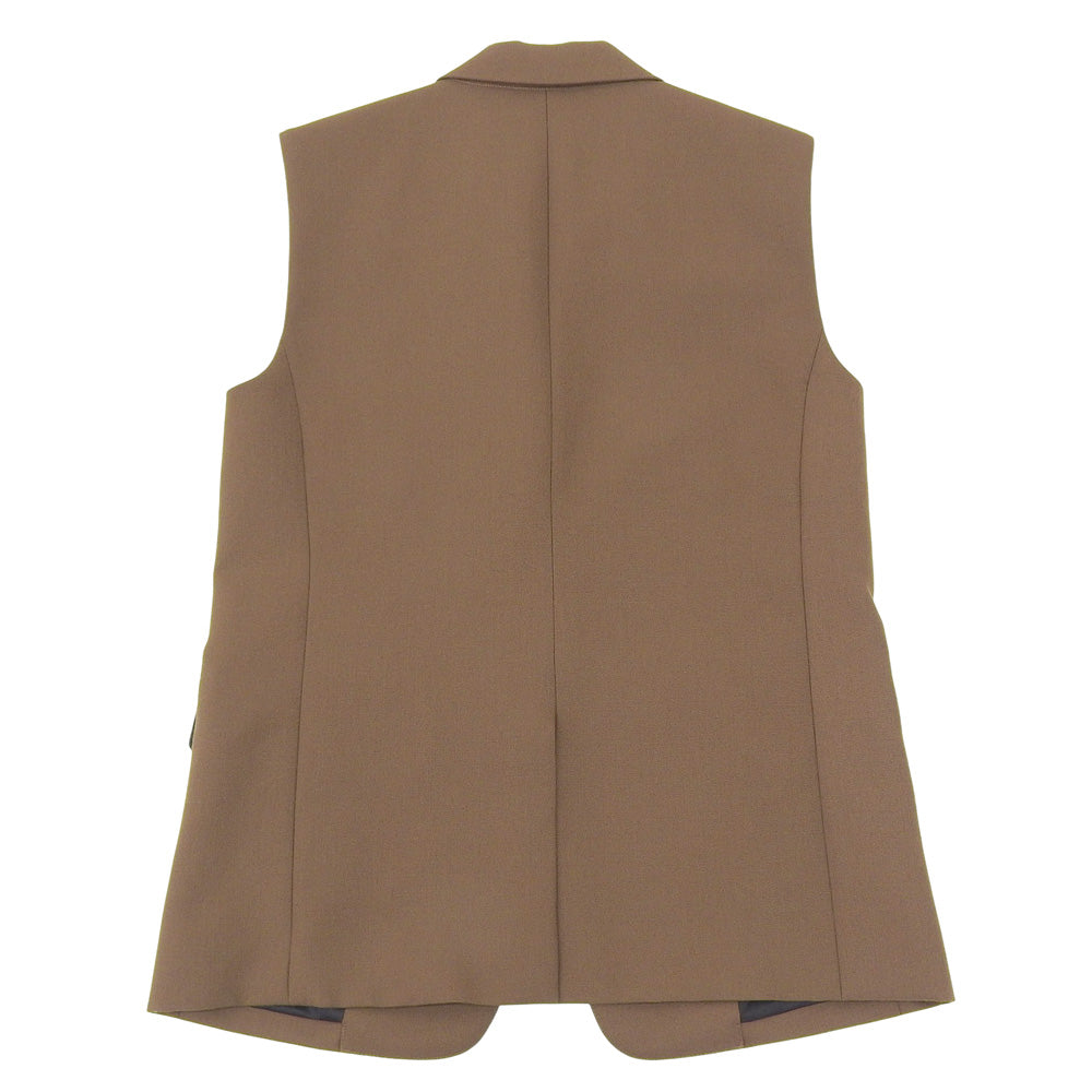美品 Wool Hopsack Boxy Vest ベスト レディース ブラウン 2 5104112 25SS ベスト 2 レディース