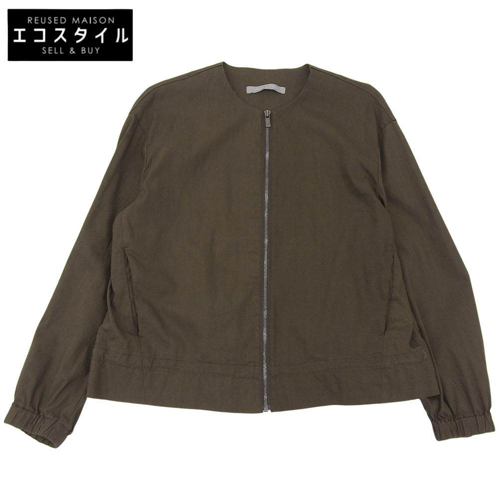 theory luxe セオリーリュクス Crisp Linen Dite ノーカラー ジップアップ リネン ジャケット レディース カーキ系 38 ジャケット
