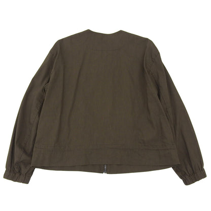 theory luxe セオリーリュクス Crisp Linen Dite ノーカラー ジップアップ リネン ジャケット レディース カーキ系 38 ジャケット