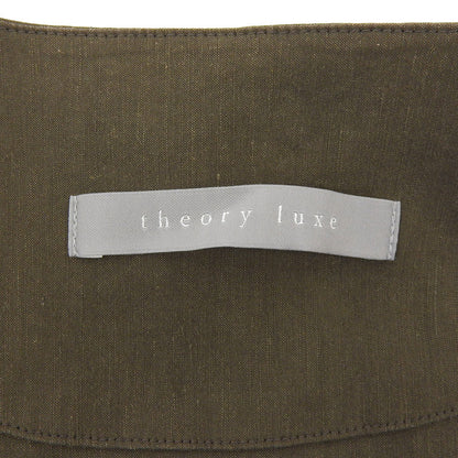theory luxe セオリーリュクス Crisp Linen Dite ノーカラー ジップアップ リネン ジャケット レディース カーキ系 38 ジャケット