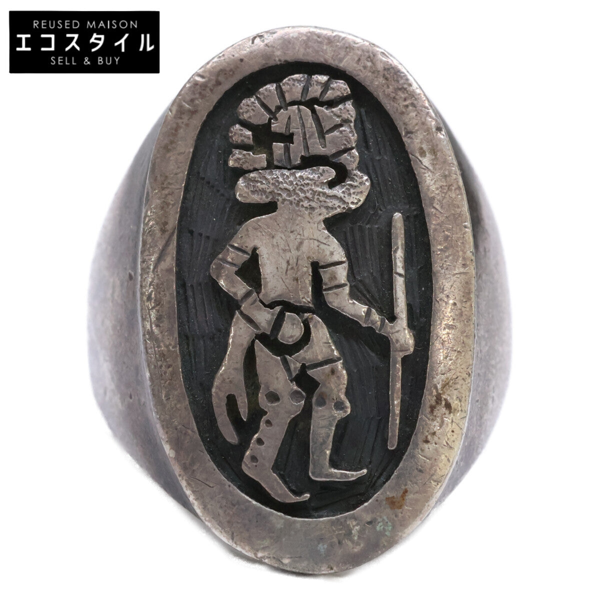 STERLING Hopi Kachina Ring for Men