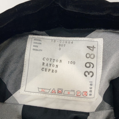 sacai サカイ 18AW 18-03984 グレー チェック 半袖 ワンピース ワンピース
