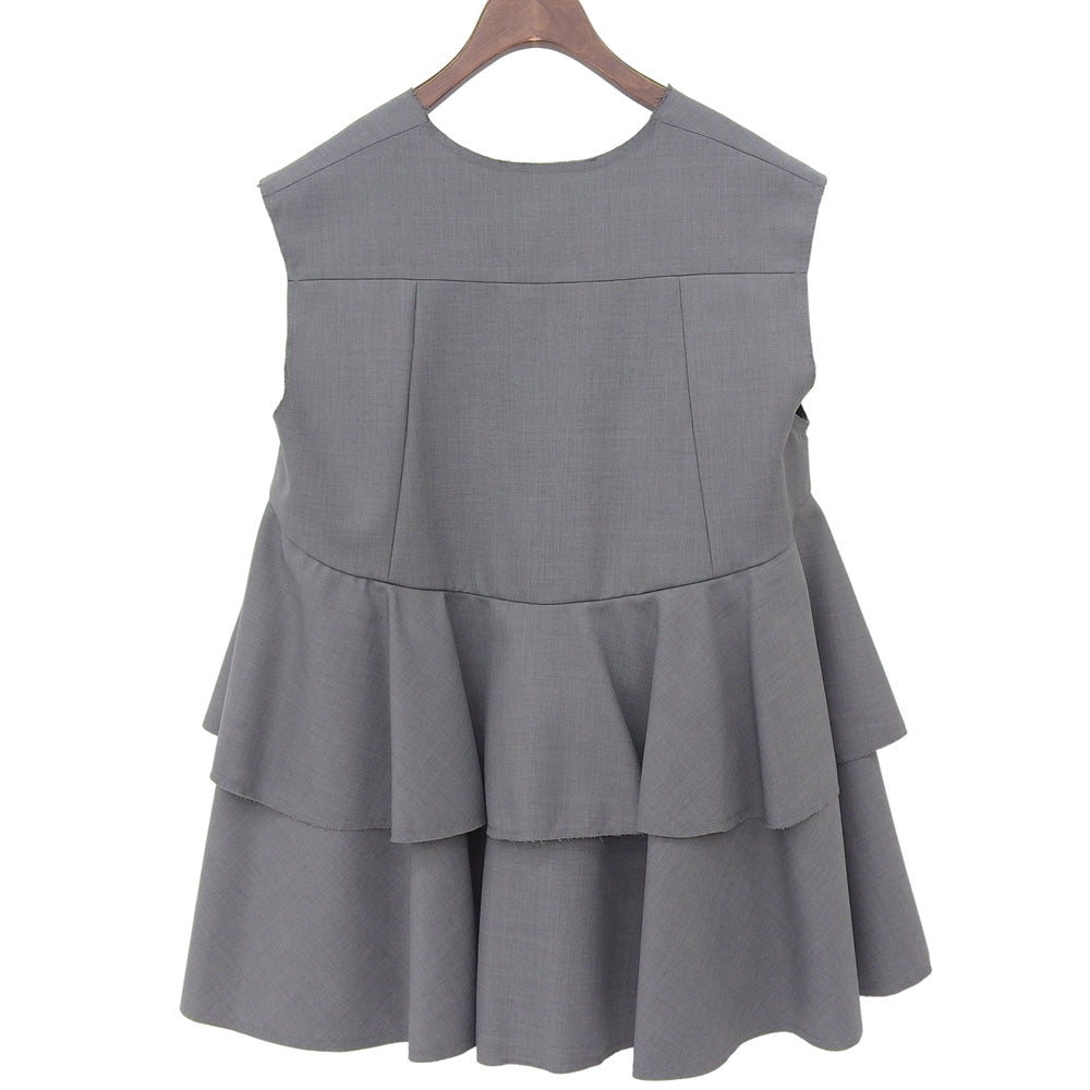 Unused Blossom Gilet Frill Flare Vest Women's Gray F HY25SSJK-04 Vest F Women's