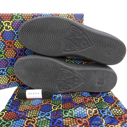 GUCCI グッチ 美品 GGサイケデリック ローカット スニーカー シューズ メンズ ブラック×マルチカラー 7 610085 シューズ